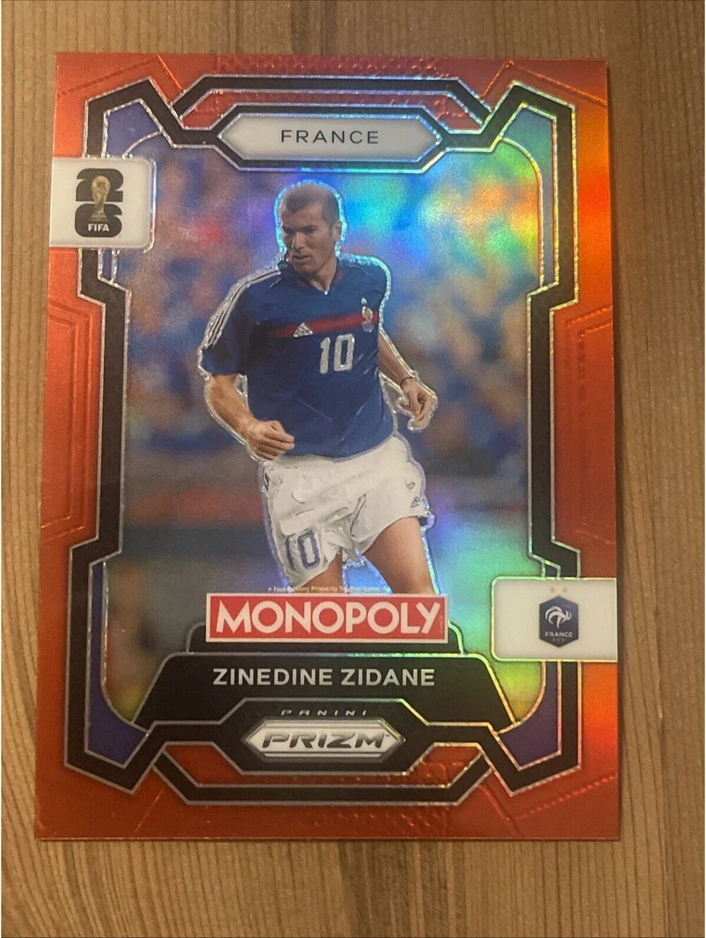 Panini 2026 Prizm Monopoly FIFA World Cup Zinedine Zidane France #9 Red